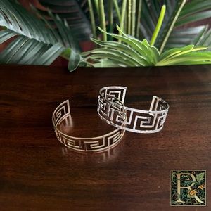 NWOT Silver & Gold tone metal geometric openwork bracelets